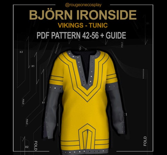 viking tunic pattern bjorn DIGITAL sizes 42-56 +EN/ES guide for Cosplay