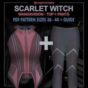 Scarlet witch cosplay costume PANTS + TOP pdf Pattern 36-44