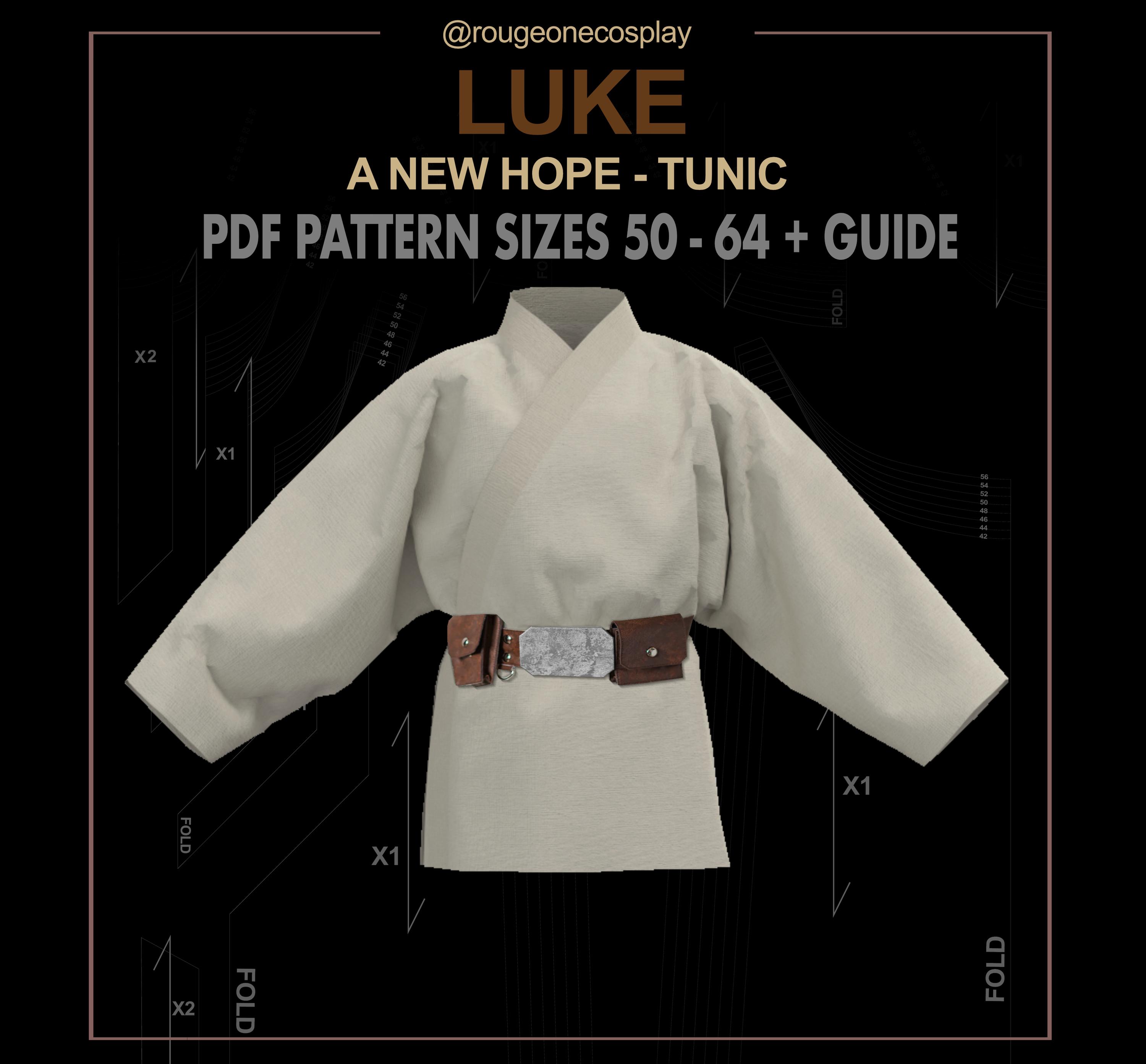 Luke Sewing Pattern Tunic DIGITAL Sizes 50-64 + Guide / Jedi Suit - Etsy
