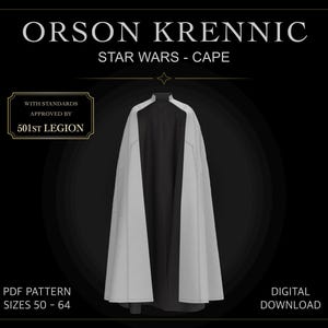 Capa de disfraz Krennic DIGITAL tallas 50-64 + guía
