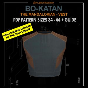 bo katan flak vest starwars cosplay vest pattern DIGITAL sizes 34-44 + guide / flight suit