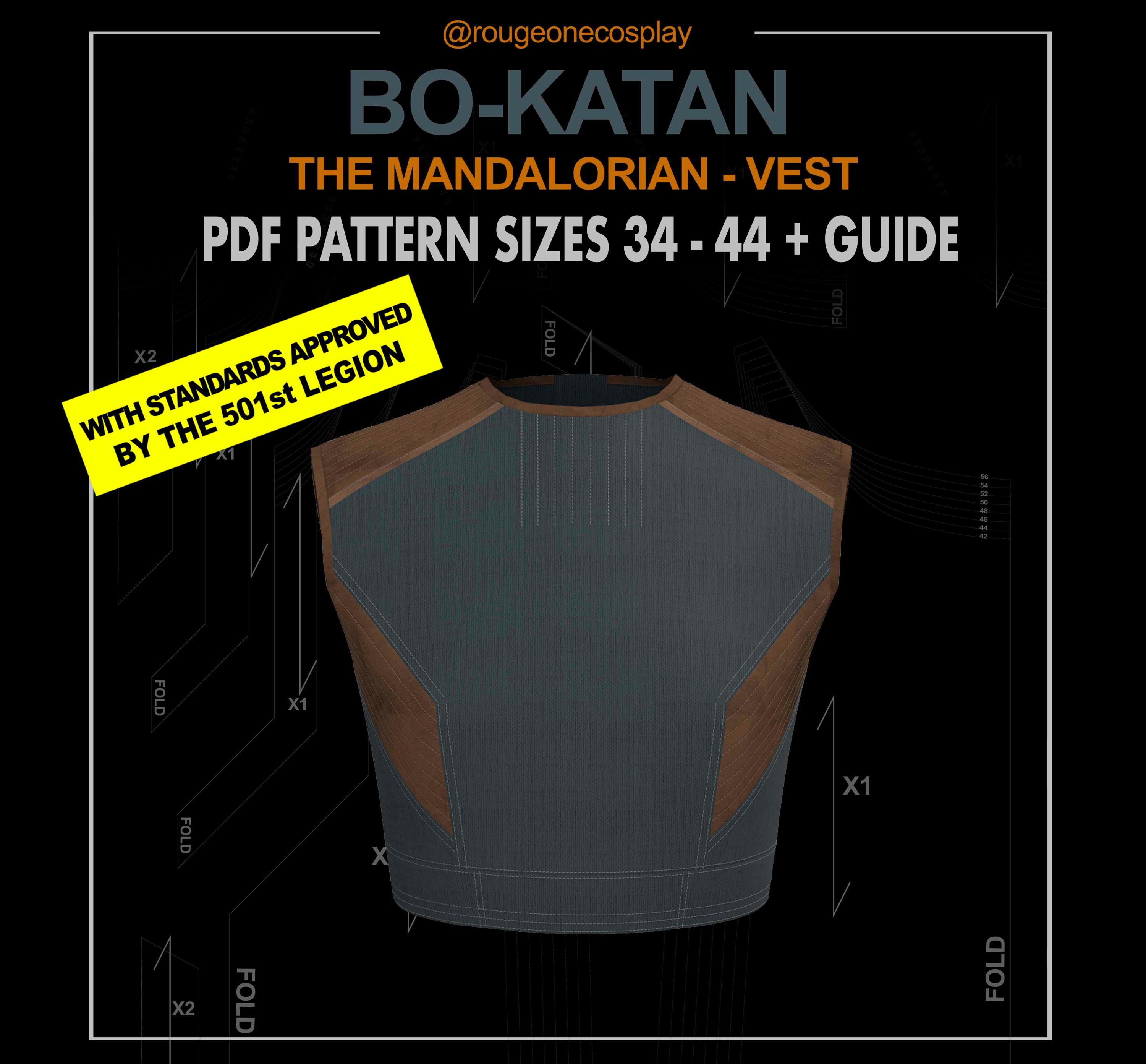 Bo Katan Flak Vest Cosplay Pattern (Sizes 34-44) (Digital)