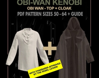 Obi-Wan Kenobi Jedi Suit Pattern: Cosplay Tunic & Robe (Sizes 50-64) (PDF Pattern)