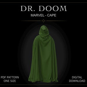 Dr Doom pattern Costume, Marvel Cape (Digital Download)