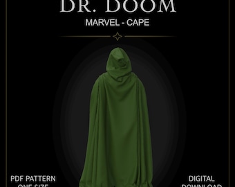 Dr Doom pattern Costume, Marvel Cape (Digital Download)