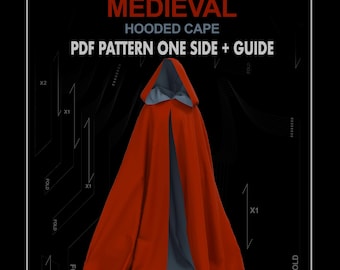 Fantasy Hooded Cape Sewing Pattern: Medieval Elven Costume (PDF)