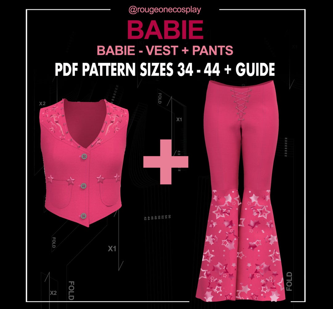 Cowgirl Costume Pattern Western VEST + PANTS DIGITAL Sizes 34-44 ...