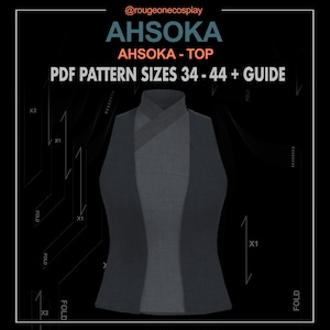 Ahsoka cosplay top starwars cosplay top pattern DIGITAL sizes 34-44 + guide / jedi