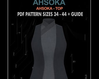Ahsoka Cosplay Top Pattern: Star Wars Jedi Costume (Sizes 34-44) (Digital Download)