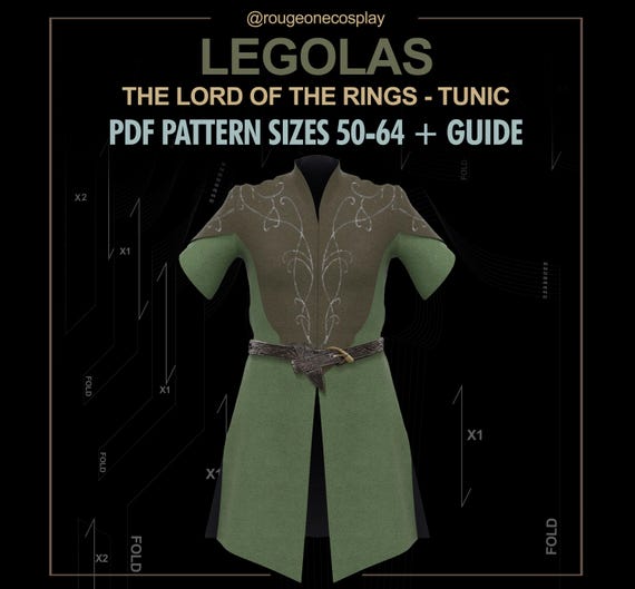 Legolas Tunic Cosplay Pattern: Lord of the Rings (PDF Pattern, Sizes 50-64)