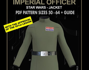 Imperial officer gunner costume jacket DIGITAL sizes 50-64 + guide