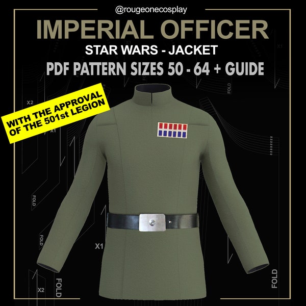 Imperial officer gunner costume jacket DIGITAL sizes 50-64 + guide