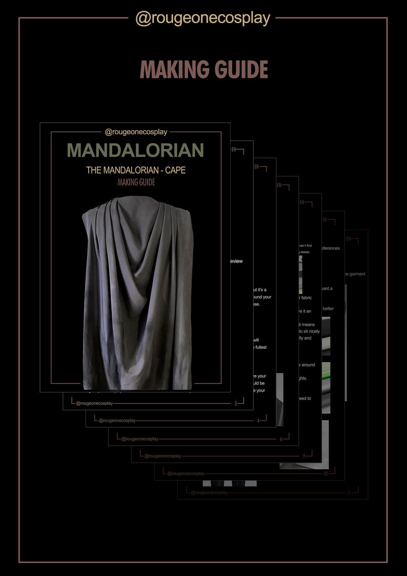 Mandalorian armor cape starwars cosplay DIGITAL pattern PDF guide / Capa Mandaloriano Star Wars patrón PDF guia. image 4