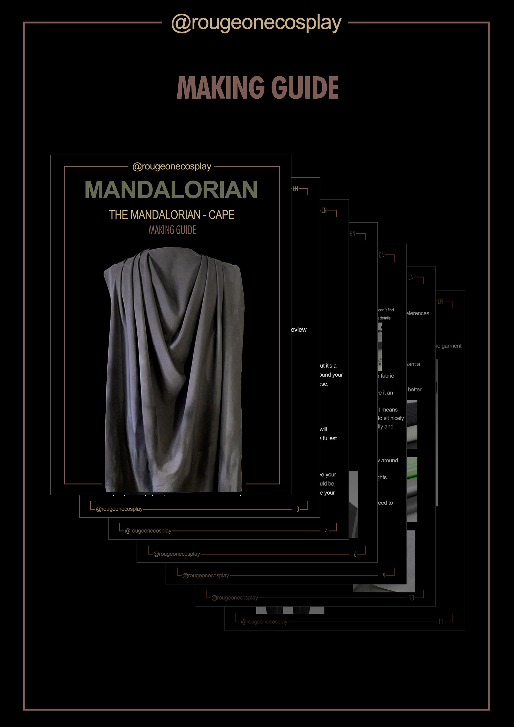 Mandalorian Cape Starwars Cosplay Pattern PDF Guide / Capa Etsy UK