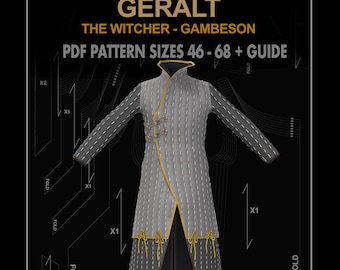 Witcher Gambeson Sewing Pattern: Geralt of Rivia Costume (Sizes 46-68) (Digital Download)