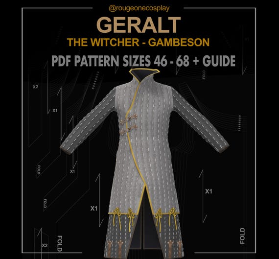 Witcher Gambeson Sewing Pattern: Geralt of Rivia Costume (Sizes 46-68) (Digital Download)