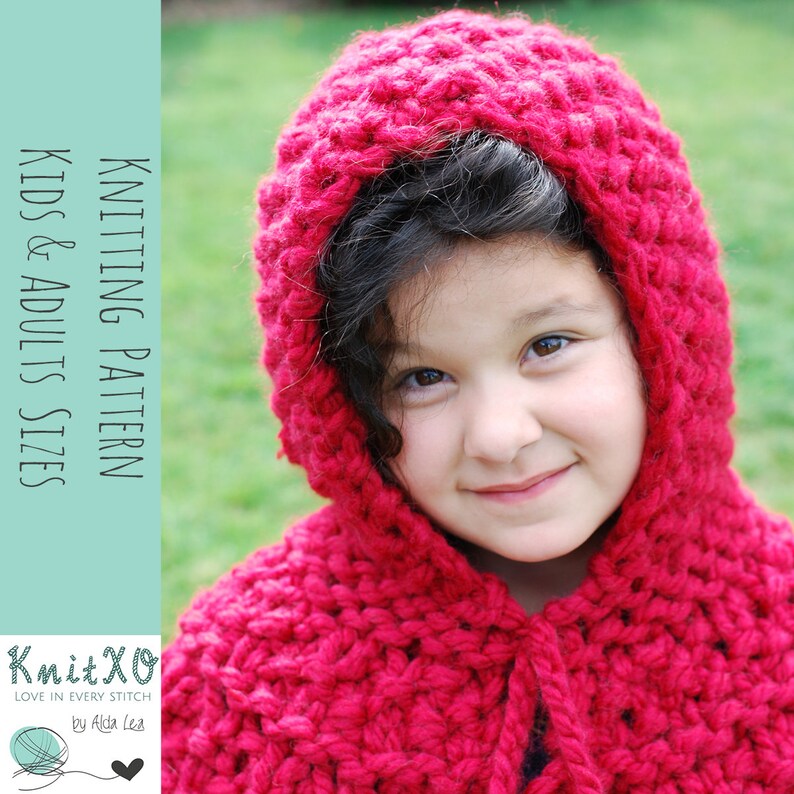 Knitting Pattern Little Red Riding Hood Hooded Cowl Multiple Etsy