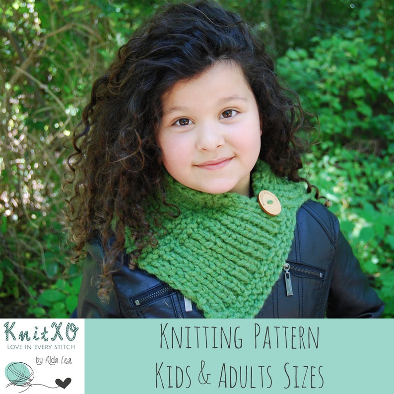 Knitting Pattern Scarf Pattern Neck Warmer Multiple Sizes Etsy