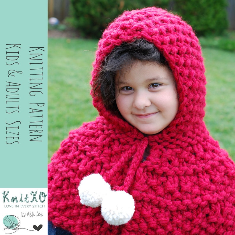 Knitting Pattern Little Red Riding Hood Hooded Cowl Multiple Etsy