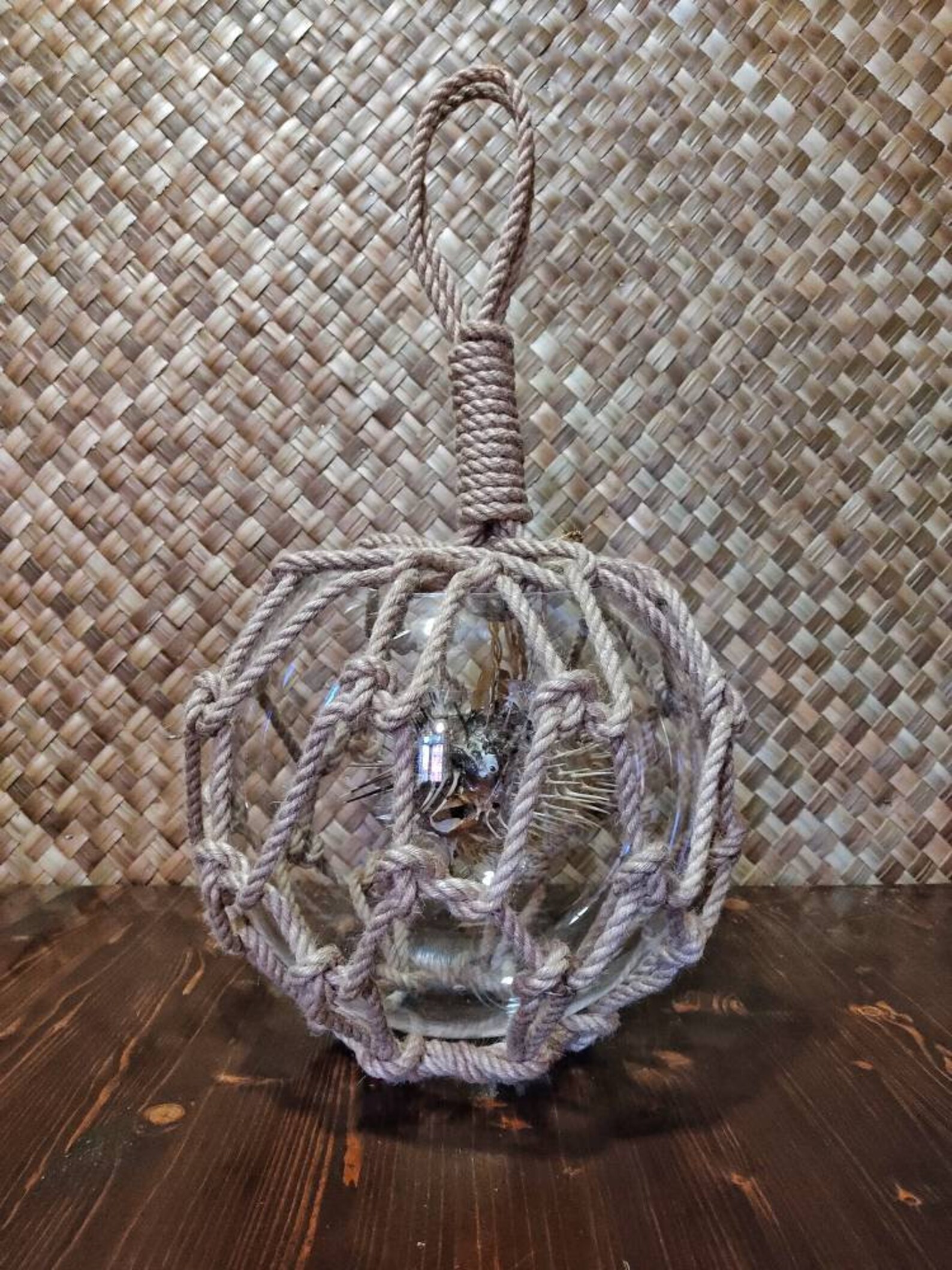 ORANGE Light Tiki Lamp Japanese Float Puffer Fish Tiki Bar Etsy