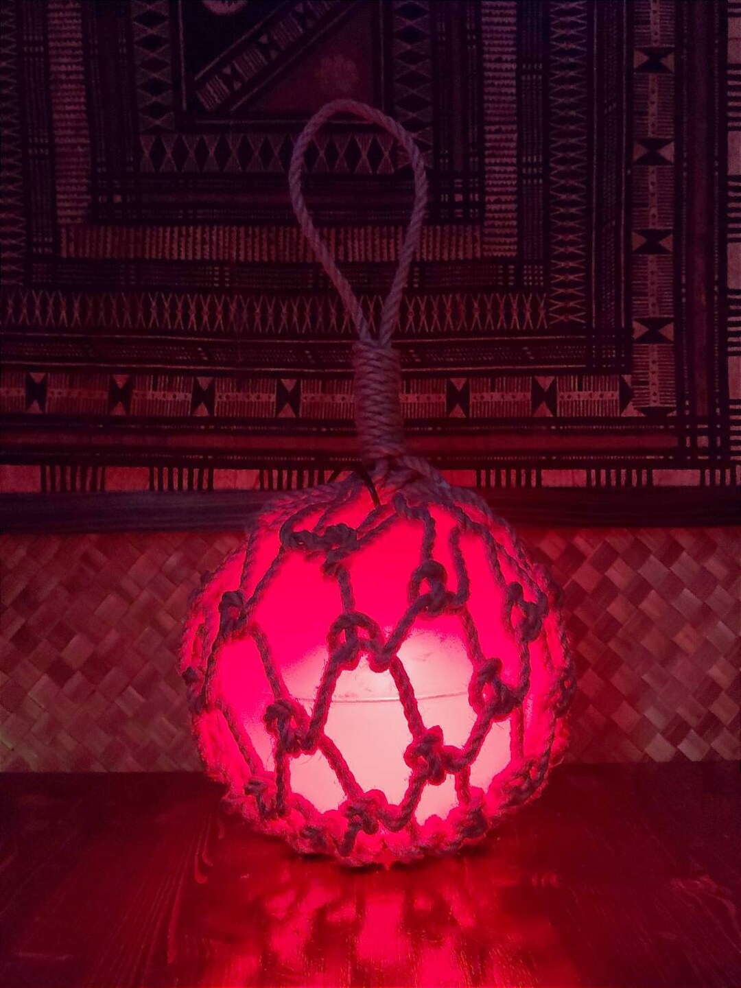 RED Tiki Lamp Japanese Float Tiki Bar Etsy