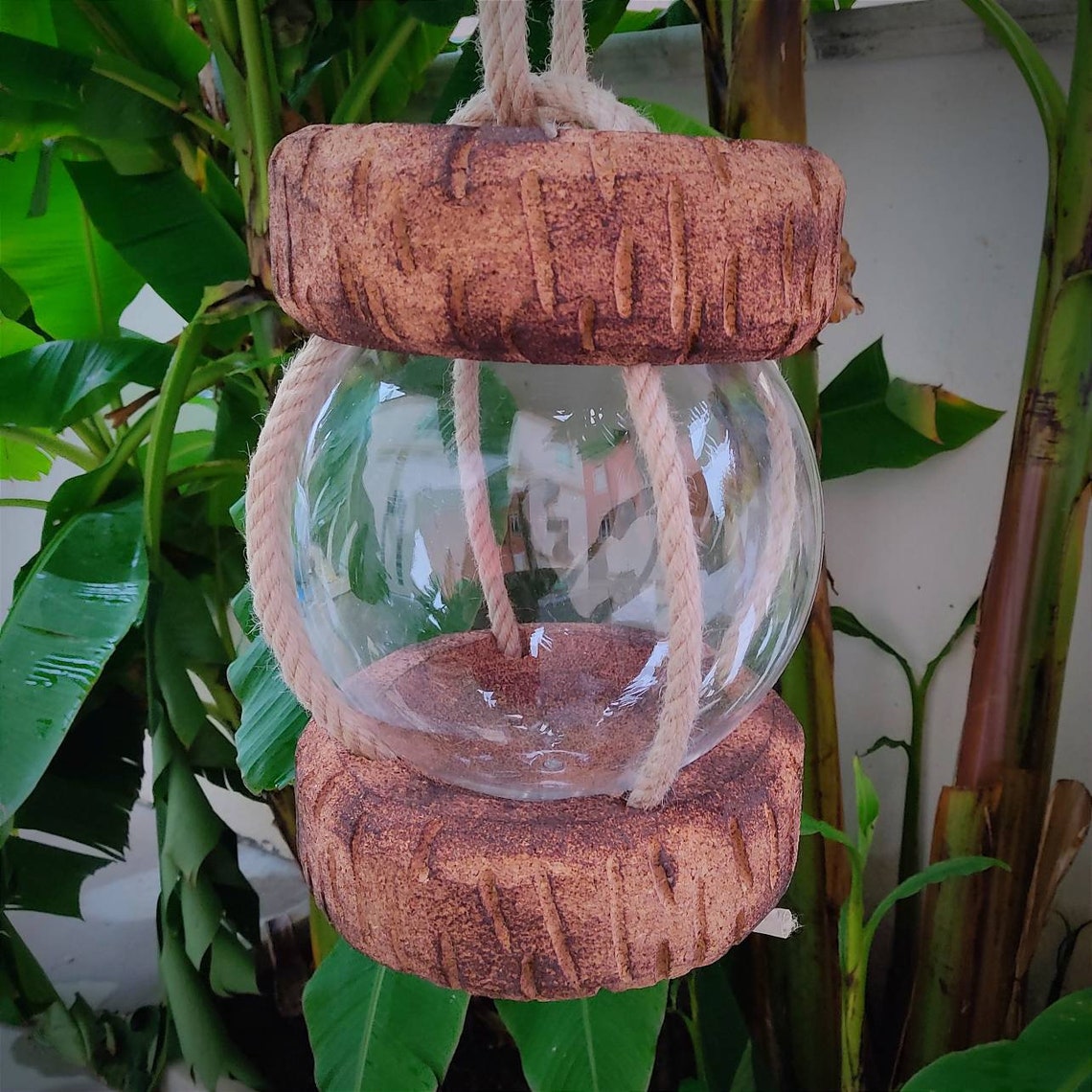 Tiki Lamp Japanese Float Cork Tiki Bar Etsy