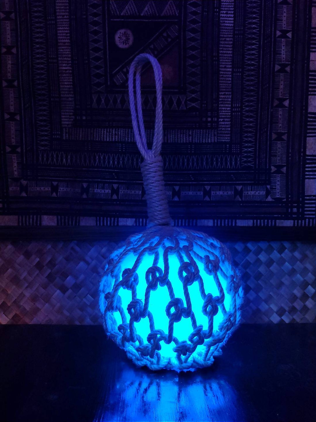 BLUE Tiki Lamp Japanese Float Tiki Bar Etsy