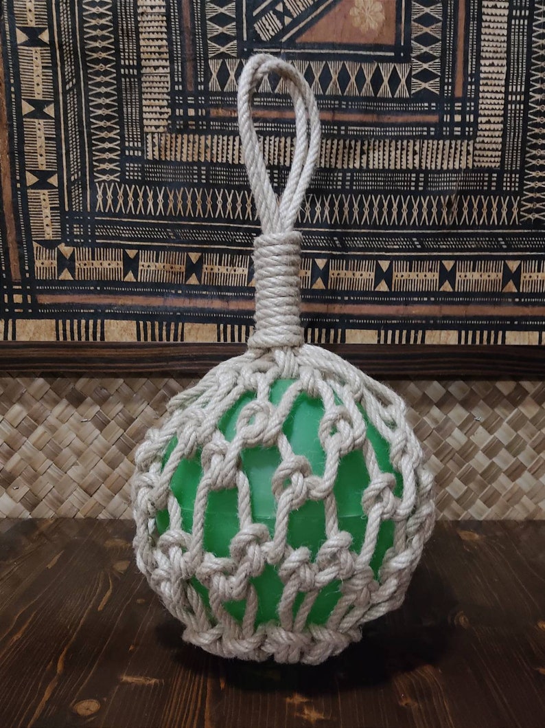 GREEN Tiki Lamp Japanese Float Tiki Bar Etsy