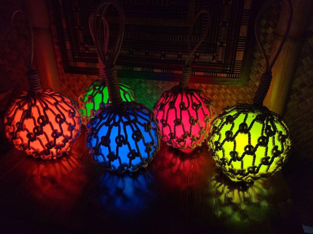 BLUE Tiki Lamp Japanese Float Tiki Bar Etsy