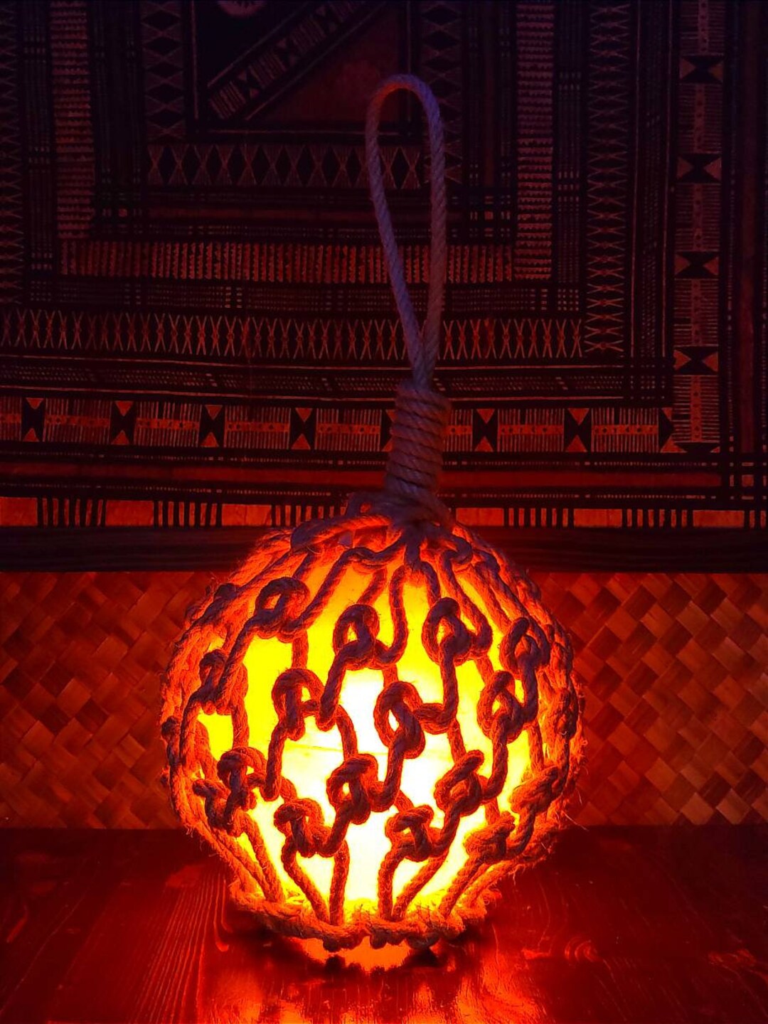 ORANGE Tiki Lamp Japanese Float Tiki Bar Etsy