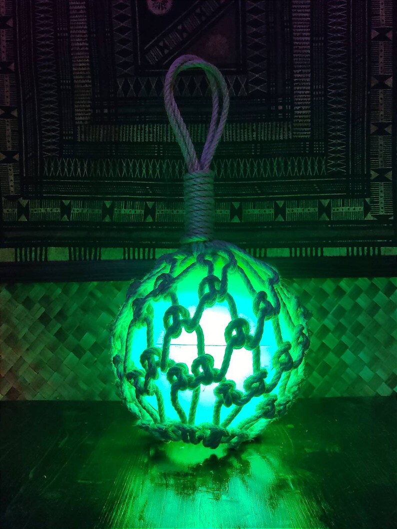 GREEN Tiki Lamp Japanese Float Tiki Bar Etsy