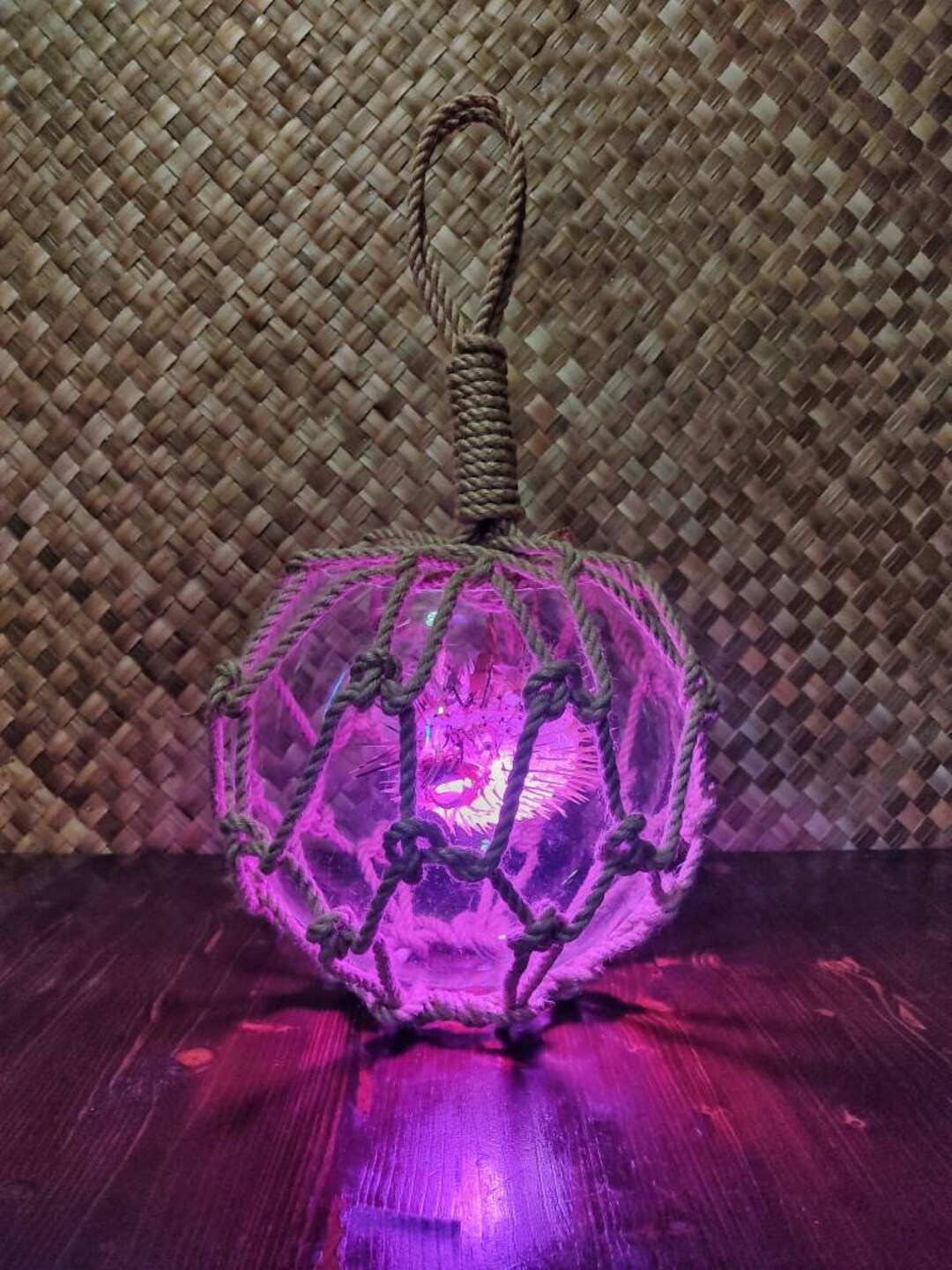 PURPLE Light Tiki Lamp Japanese Float Puffer Fish Tiki Bar Etsy