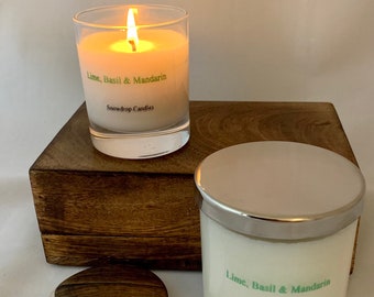Lime Basil and Mandarin - Scottish soy wax candle
