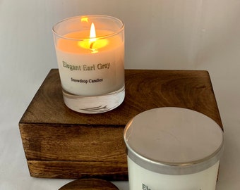 Elegant Earl Grey - Scottish soy wax candle - fresh and welcoming scent, Earl Grey Tea Hot.  Star Trek