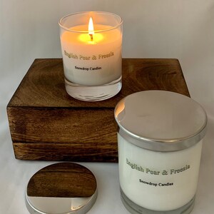 English Pear and Freesia Scottish soy wax candle fruity floral scented, Mothers Day image 1