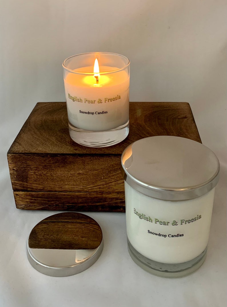 English Pear and Freesia Scottish soy wax candle fruity floral scented, Mothers Day image 1