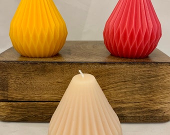 Pear Shaped Candle, Modern Candle, Origami Pear Drop Geometric candle, Tear Drop Candle, Centre Piece Candle, Home Decor