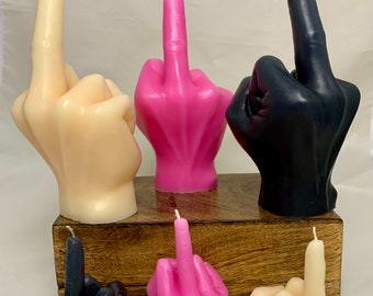 Middle finger candle, Up yours rude candle, gift for friend, funny gift, gothic candle, Fuck you ornament, swear gift, Home Decor