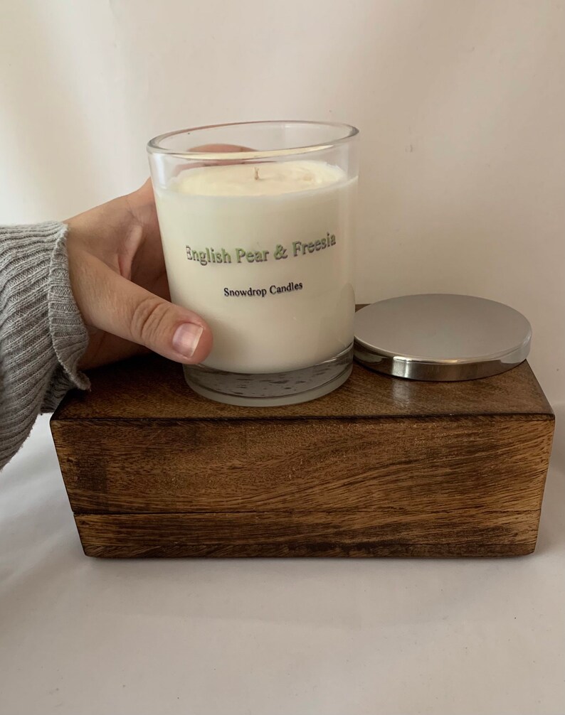 English Pear and Freesia Scottish soy wax candle fruity floral scented, Mothers Day image 5