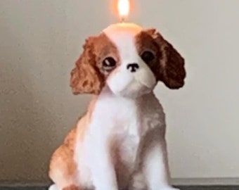 large dog candle, King Charles spaniel candle, dog lovers gift, spaniel, cavalier spaniel, cavachon, dog gift,