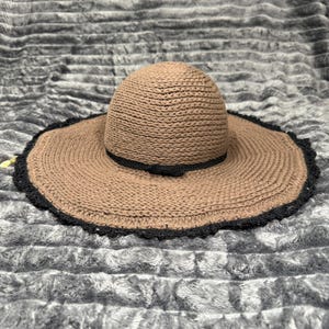 Mocha Crochet Lace Sun Hat