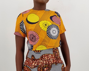 Tade African  crop top// African top, Red top,  Ankara Open Baby Tops, Ankara Tops, African Tops, African Clothing, Peplum Tops, Slee