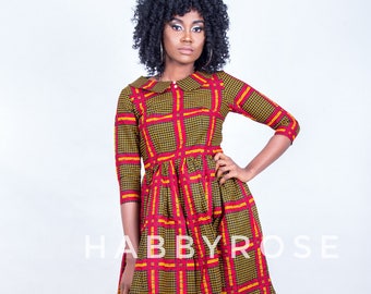 Bella African skater dress// African dress / African print dress / African print fabric / African dresses for women