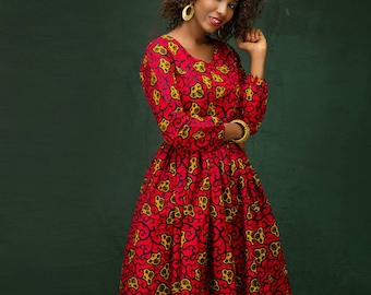 Handcrafted Plus Size Ankara Maxi Dress: Customized Kiki Style for African Wedding Guests