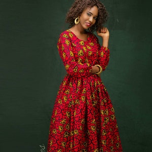 Handcrafted Plus Size Ankara Maxi Dress: Customized Kiki Style for African Wedding Guests image 1