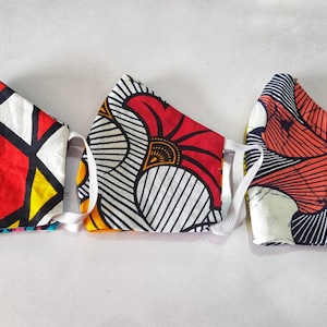 3pcs face mask reusable/washable,made with filter pockets, 100% cotton, breathable fabric, face shield