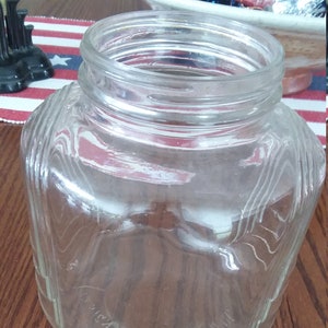 Art Deco Style Clear Glass Cracker/Biscuit Jar - NO LID