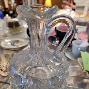 Vinegar/Oil Cruet - Antique Hand-Blown Clear Glass