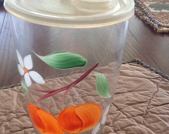 Juice Glass Carafe - Hand Painted w/Pouring Lid