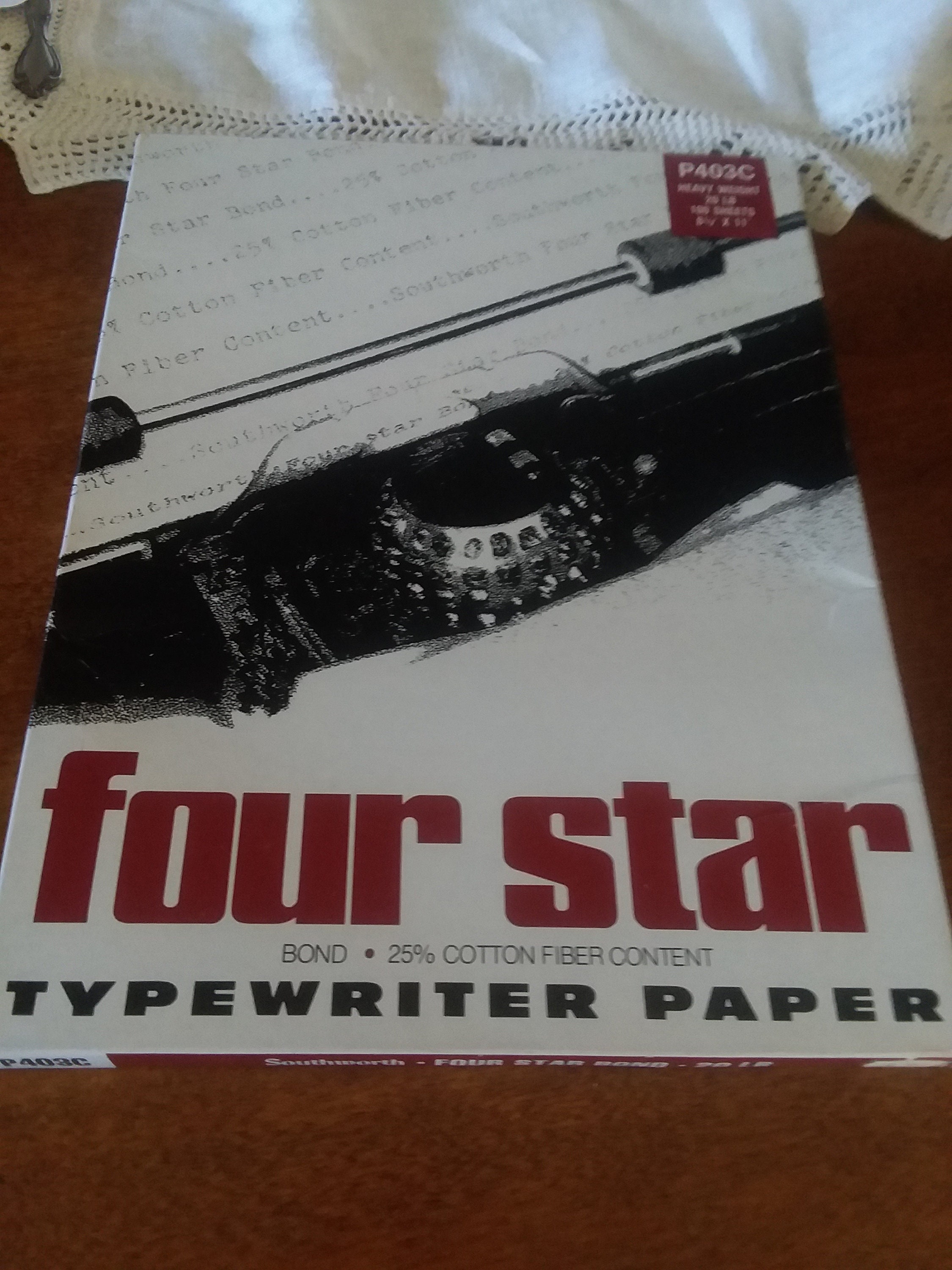 Southworth Typewriter Paper Four Star 25% Cotton 402 CF , 8 1/2 X